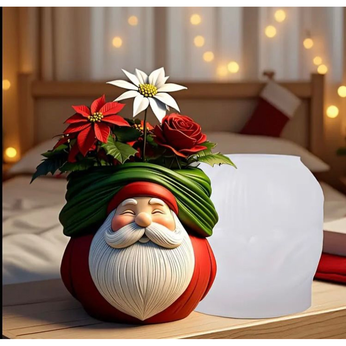 Noel Baba Başlıklı Çiçeklik Silikon Kalıp – KS3359 Noel Baba Başlıklı Çiçeklik Silikon Kalıp – KS3359