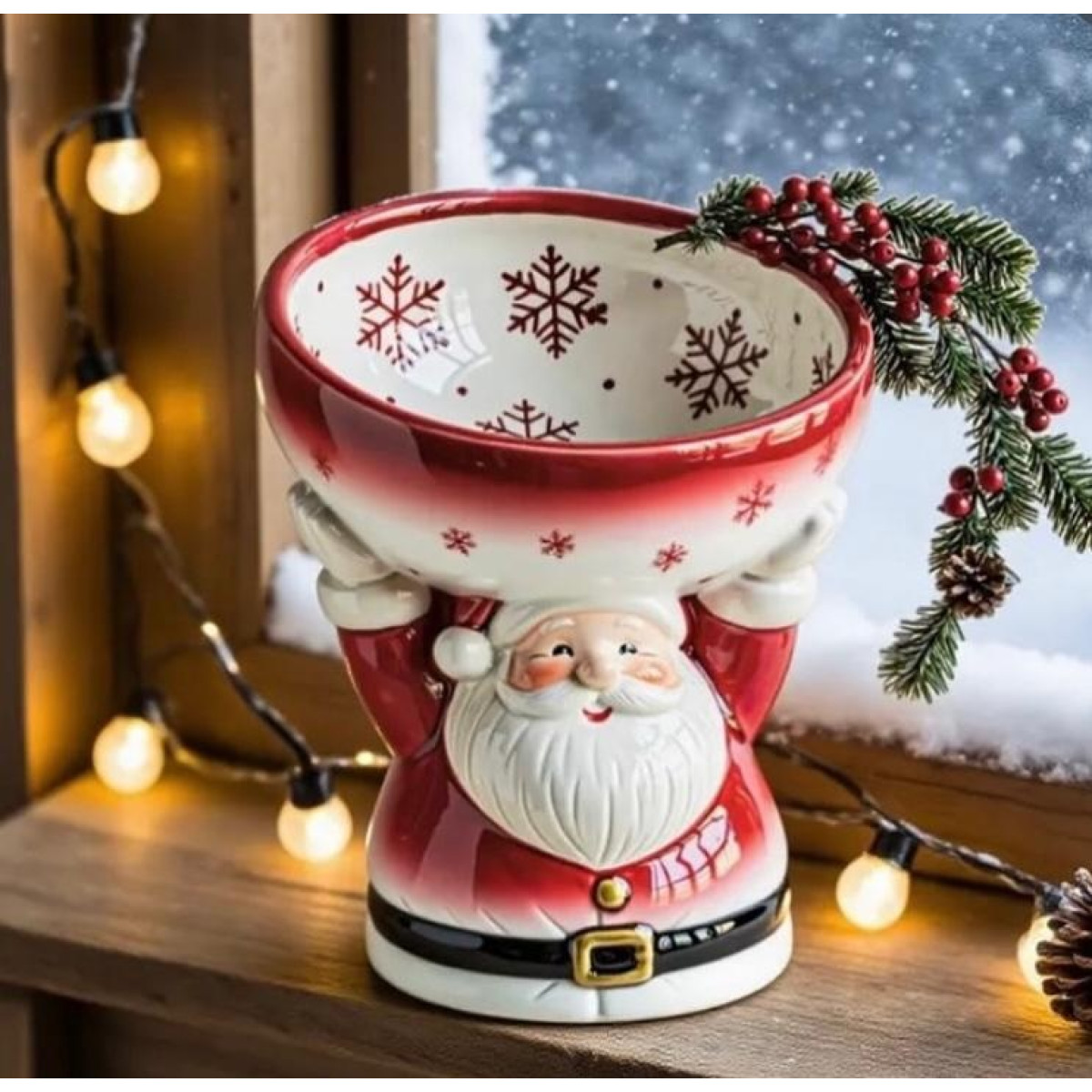 Noel Baba Kase Taşıyan Dekoratif Silikon Kalıp – KS3356 Noel Baba Kase Taşıyan Dekoratif Silikon Kalıp – KS3356