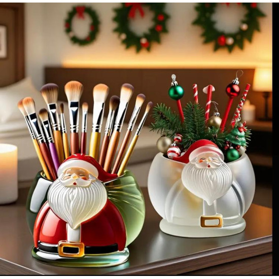 Noel Baba Figürlü Saksı / Fırçalık Silikon Kalıp - KS3352 Noel Baba Figürlü Saksı / Fırçalık Silikon Kalıp - KS3352