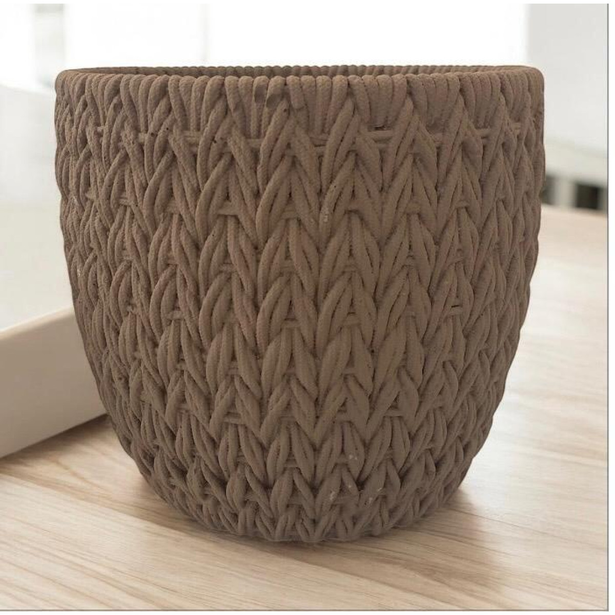 Örgü Desenli Dekoratif Saksı Silikon Kalıp – 15.5x16cm – KS3335