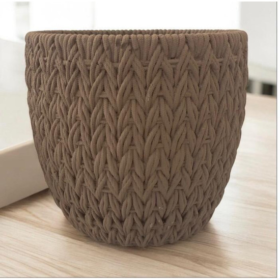 Örgü Desenli Dekoratif Saksı Silikon Kalıp – 15.5x16cm – KS3335