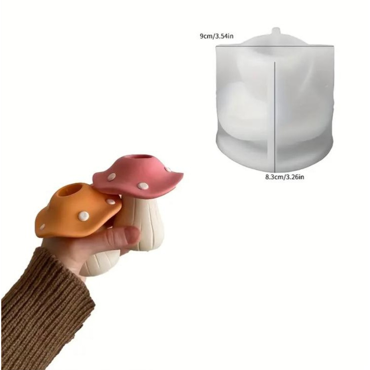 Renkli Mantar Mumluk Silikon Kalıp – KS3369 Renkli Mantar Mumluk Silikon Kalıp – KS3369