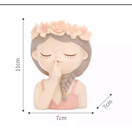 3.Cici Kız Saksı 11Cm Silikon Kalıp- HD1618