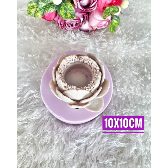 3D Çiçek Mumluk Silikon Kalıp - HD0927