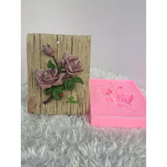 Ağaç Pano Gül Silikon Kalıp - HD1220