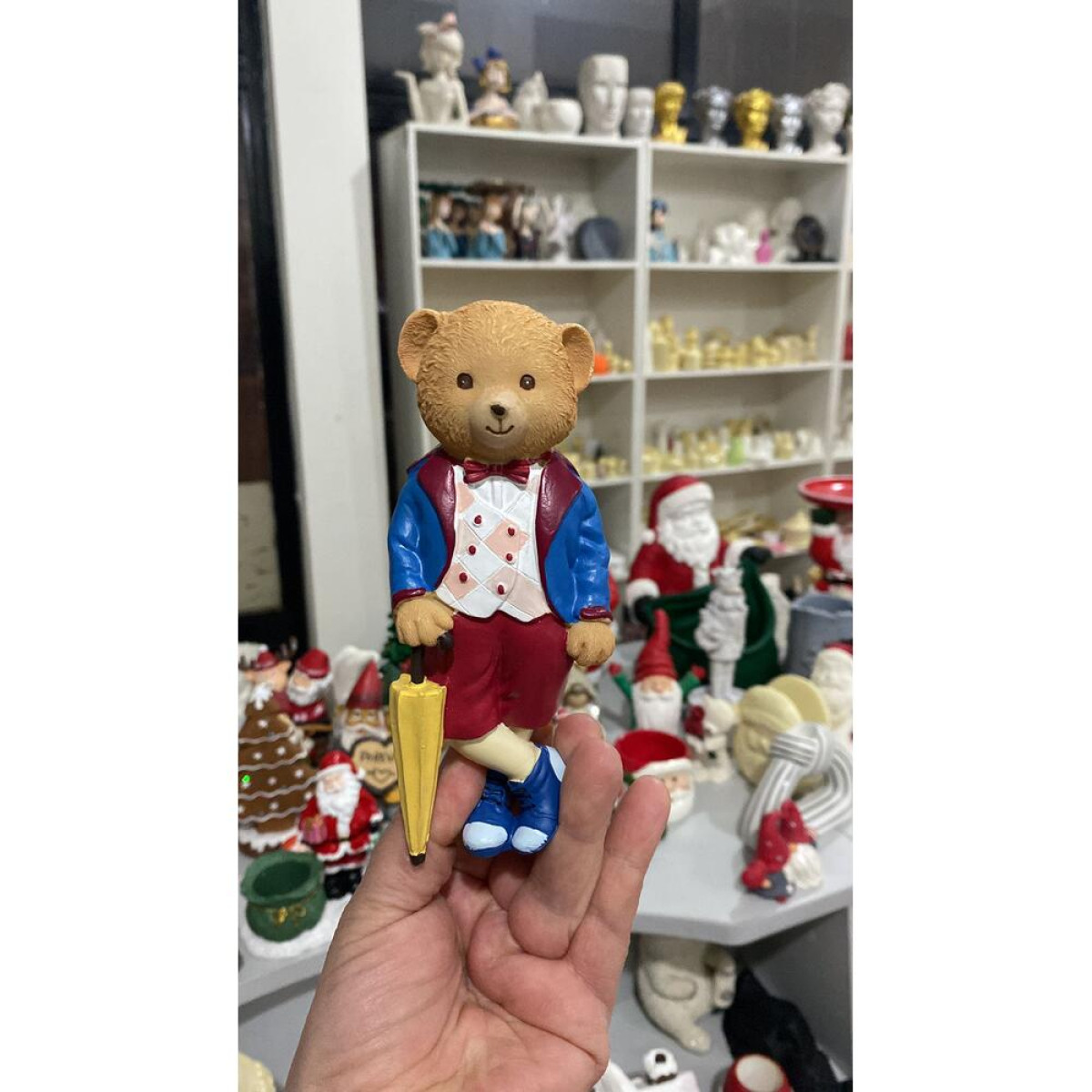 Ayıcık Biblo Elinde Şemsiye Tutan Silikon Kalıp - KS3133