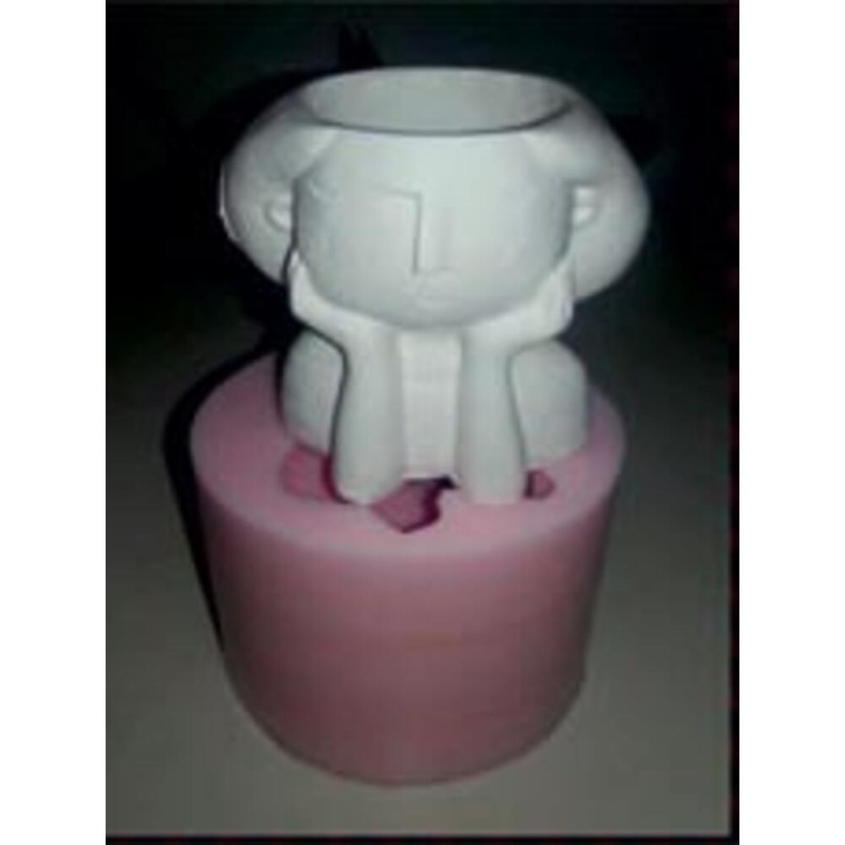 Dinleyen Düşünen Sukulent Kız Saksı Silikon Kalıp - HD0640