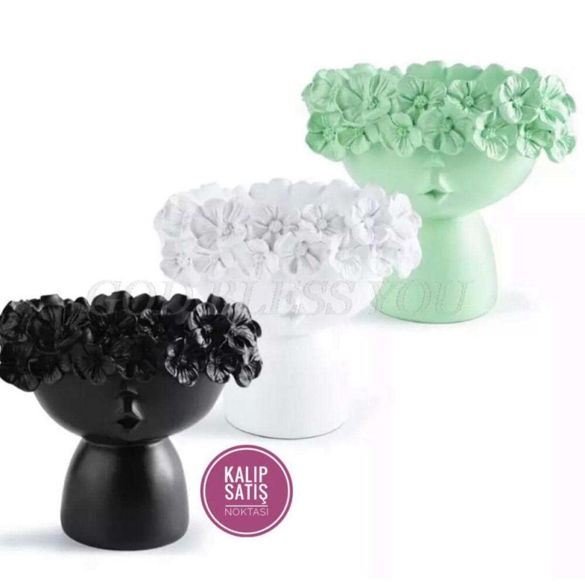 Küçük Çiçekli Kız Saksı 15Cm Silikon Kalıp- HD1606 Küçük Çiçekli Kız Saksı 15Cm Silikon Kalıp- HD1606