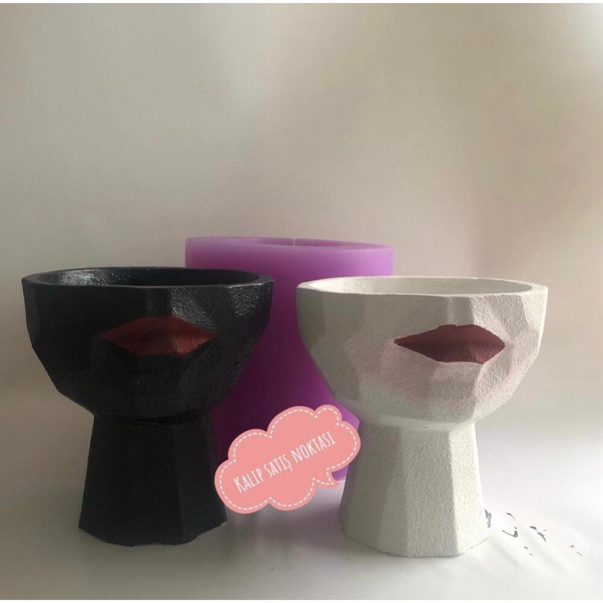 Küçük Dudaklı Saksı Silikon Kalıp 13X12.5Cm - HD1583