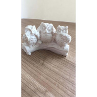 Kütük Üzerinde Baykuşlar Silikon Kalıp - HD1399