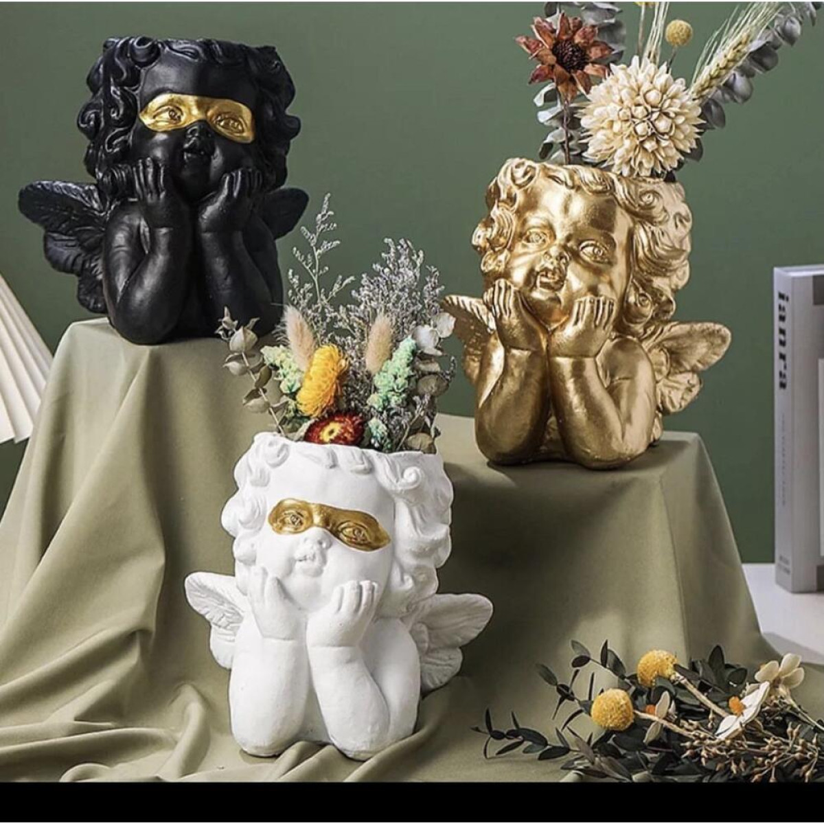 Melek Saksı Maskeli Silikon Kalıp - HD1779