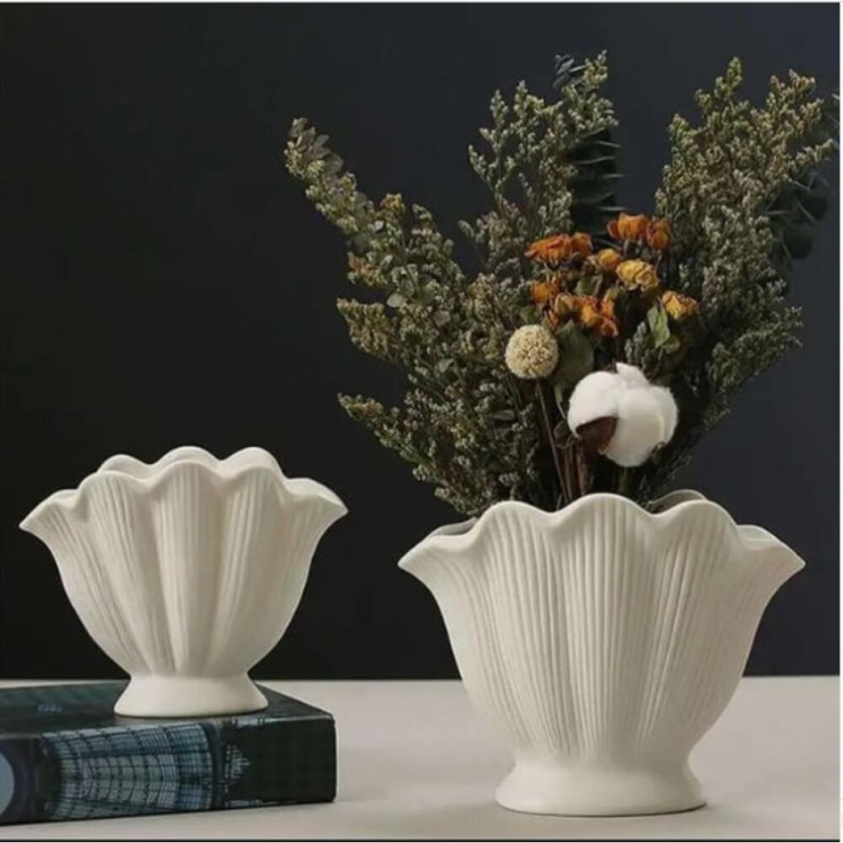 Midye Vazo Saksı Kasa Dahil 16X20Cm Silikon Kalıp- HD2078 Midye Vazo Saksı Kasa Dahil 16X20Cm Silikon Kalıp- HD2078