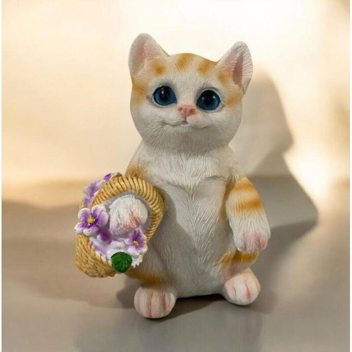 Mini Kedi Çiçek Sepetli Silikon Kalıp -KS3032