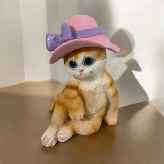 Oturan Şapkalı Kedi Silikon Kalıp - KS3005