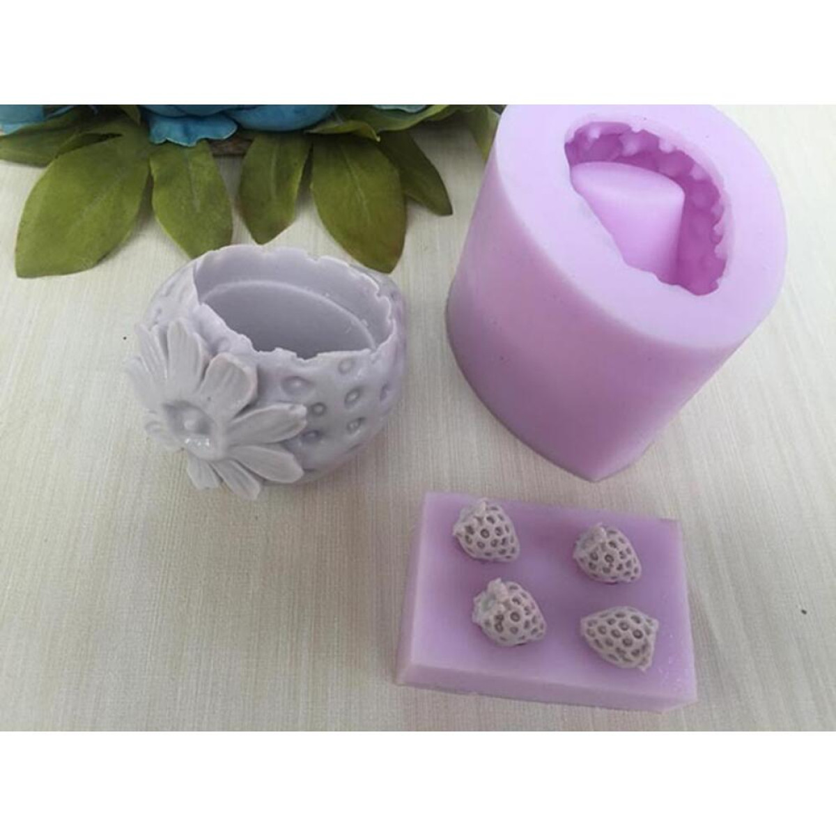 Saksı Çilek Takım Silikon Kalıp 10x8cm Cm5cm - HD1152