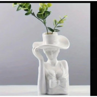 Şapkalı Kız Vazo Silikon Kalıp - KS3043