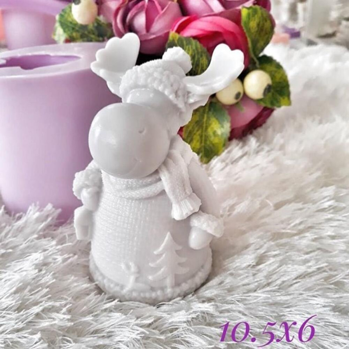 Şapkalı ve Atkılı Kış Geyiği Silikon Kalıp - HD0934