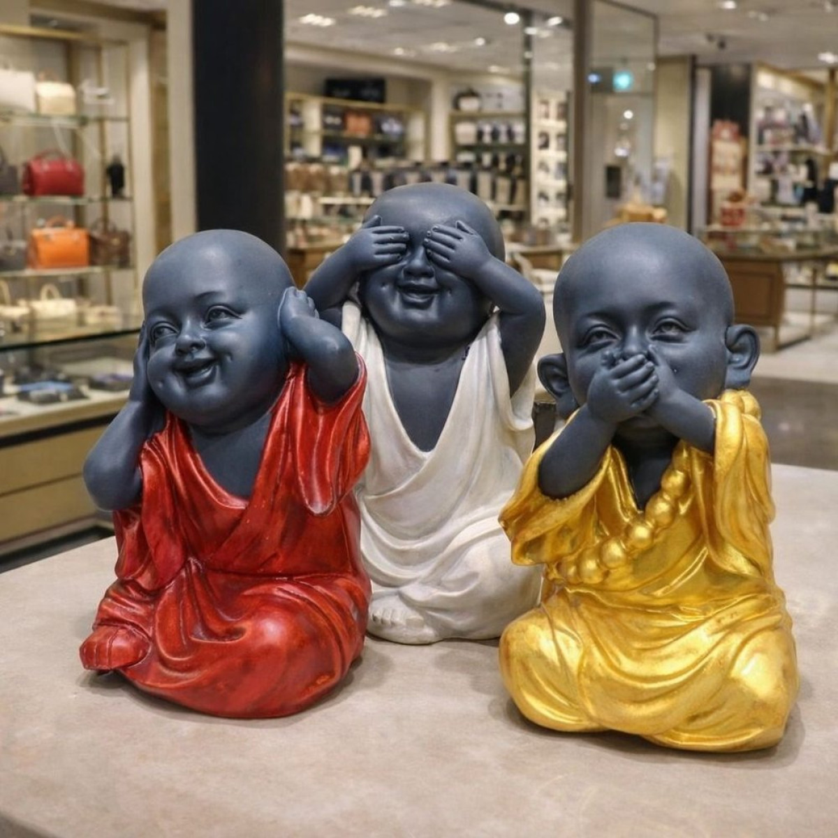 3Lü Buda Görmedim Duymadım Bilmiyorum 14cm Silikon Kalıp KS3584