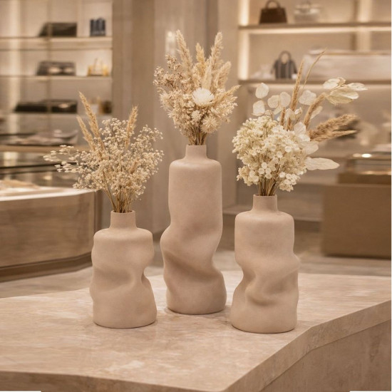 KS3641 Yamuk Vazo 3lü Set Silikon Kalıbı