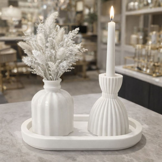 KS3647 Balerin Mumluk Pampas Vazo 3lü Set Silikon Kalıbı