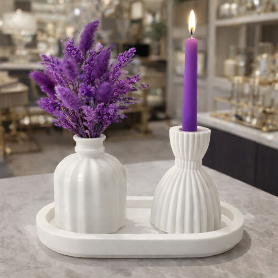 KS3647 Balerin Mumluk Pampas Vazo 3lü Set Silikon Kalıbı