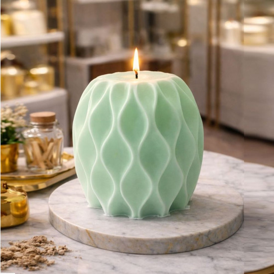 KS3663 Dalgalı Tombul Mum Silikon Kalıbı