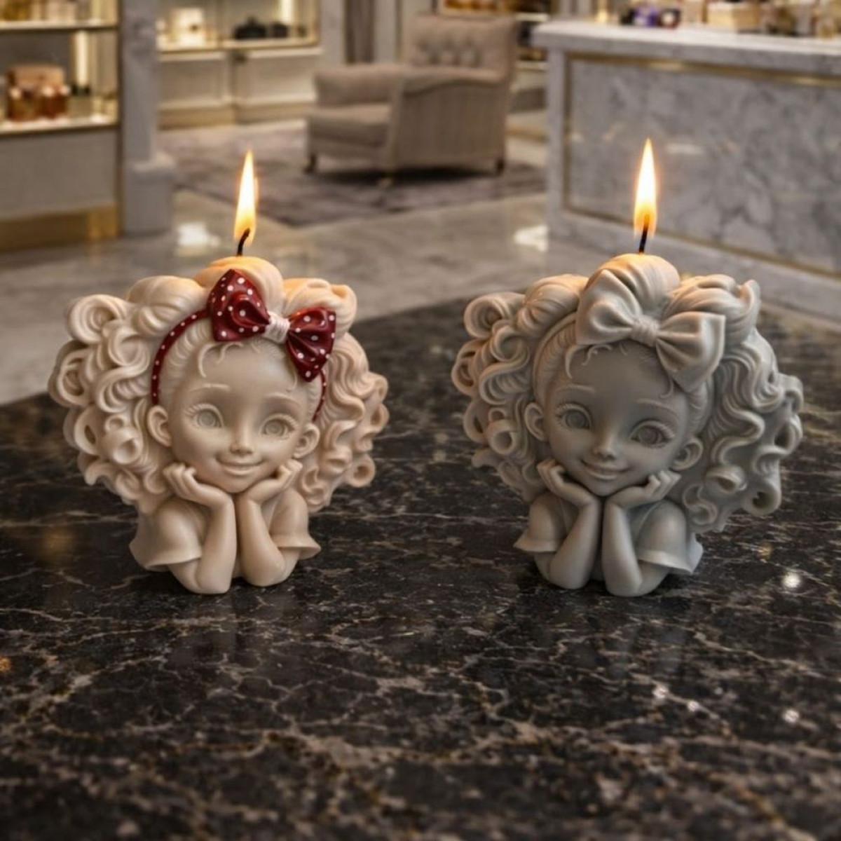 KS3667 Fiyonklu Kız Mum Silikon Kalıbı