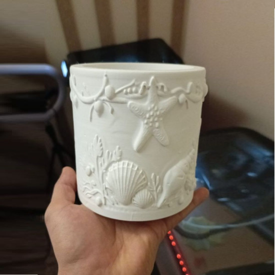 KS3710 Deniz Temalı Kabartmalı Saksı Silikon Kalıbı