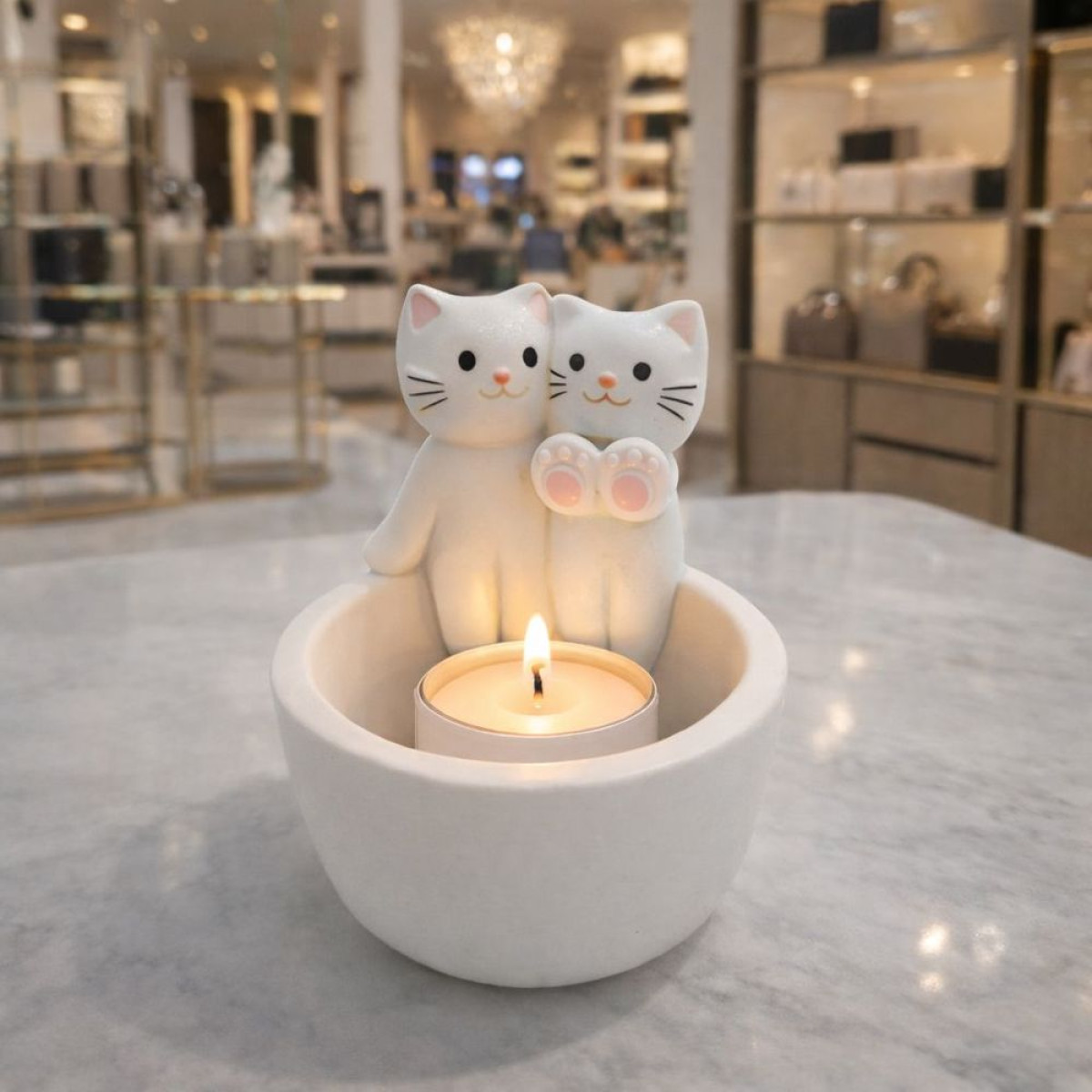 KS3737 Isınan Kedi Mumluk Silikon Kalıbı