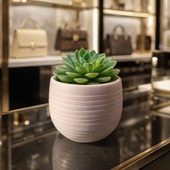 KS3746 Çizgili Sukulent Saksı Silikon Kalıbı