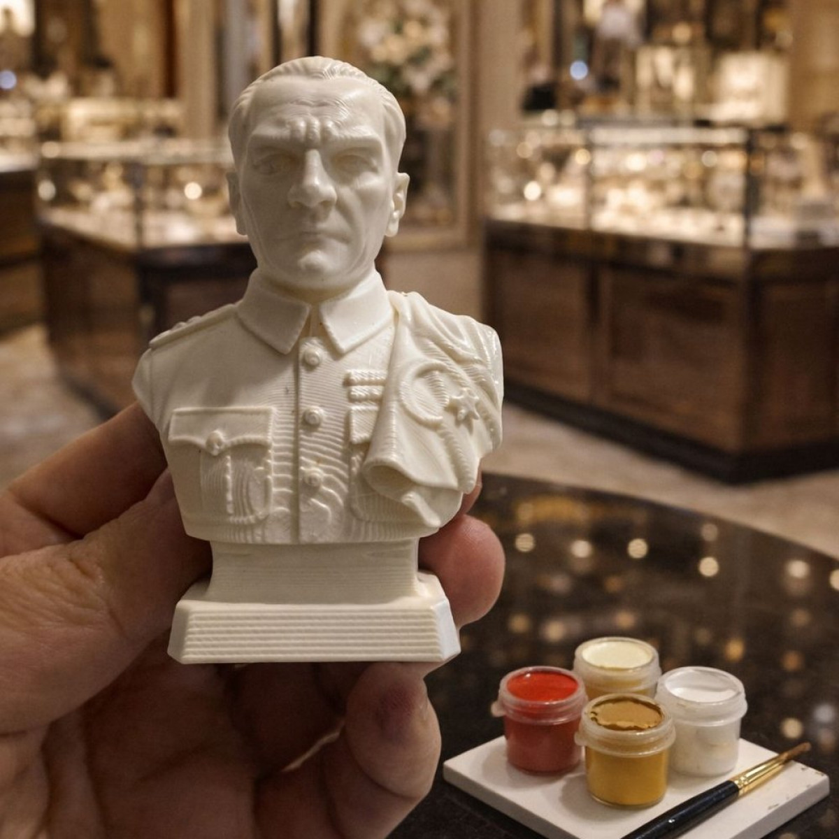 Atatürk Büst Bayrak Örtülü Silikon Kalıp KS3556