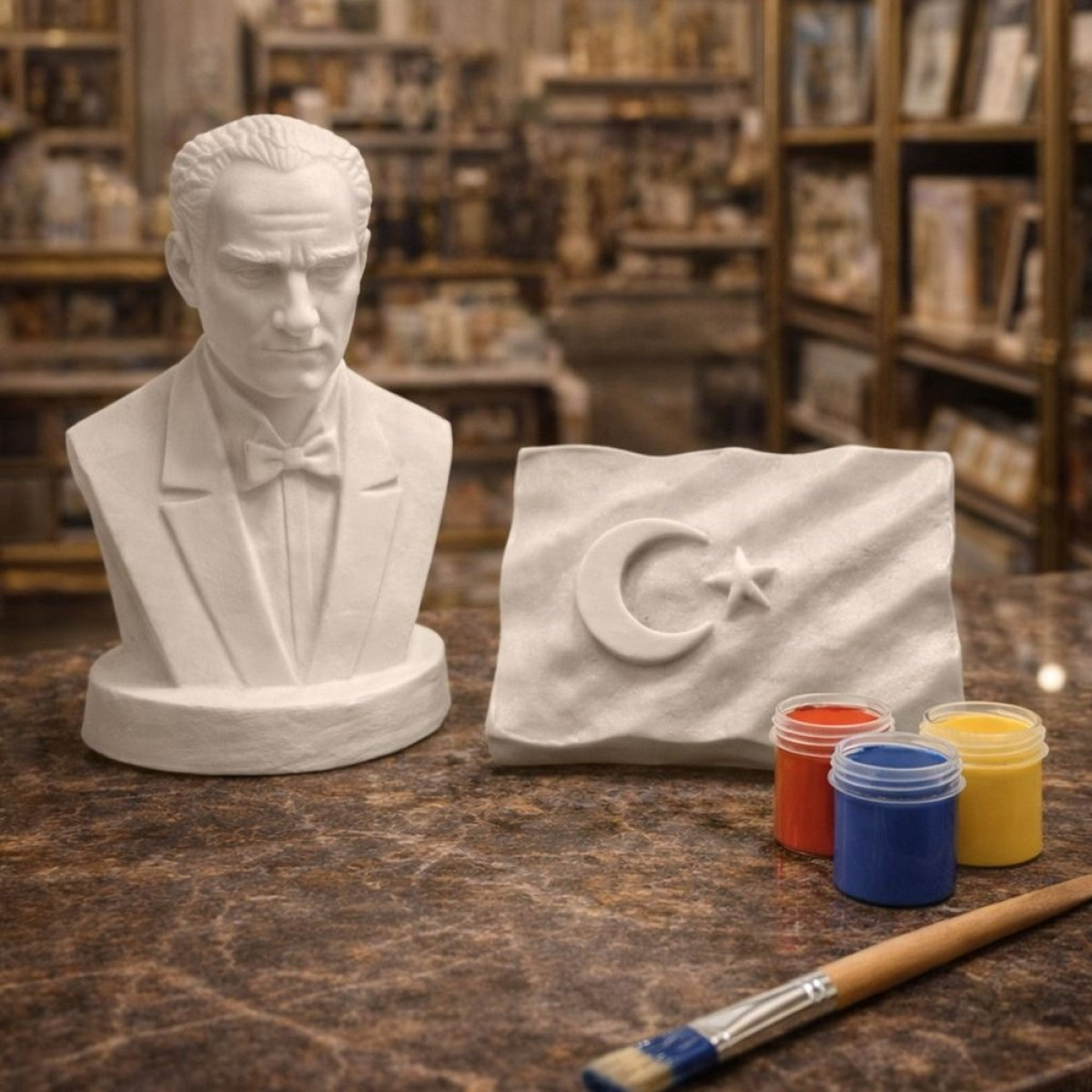 Atatürk Ve Bayrak 2Li Set Boyama Kiti Silikon Kalıp KS3534