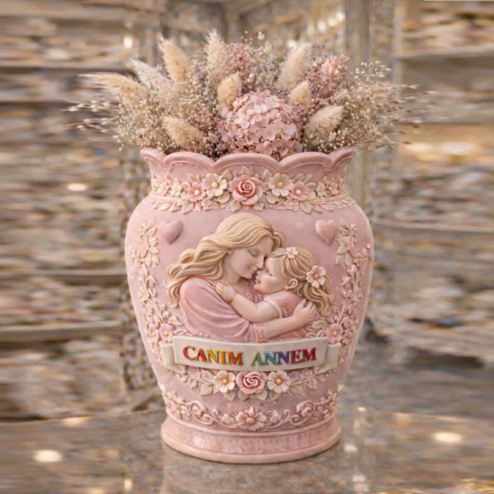 Canım Annem Vazo Silikon Kalıbı 15x13cm