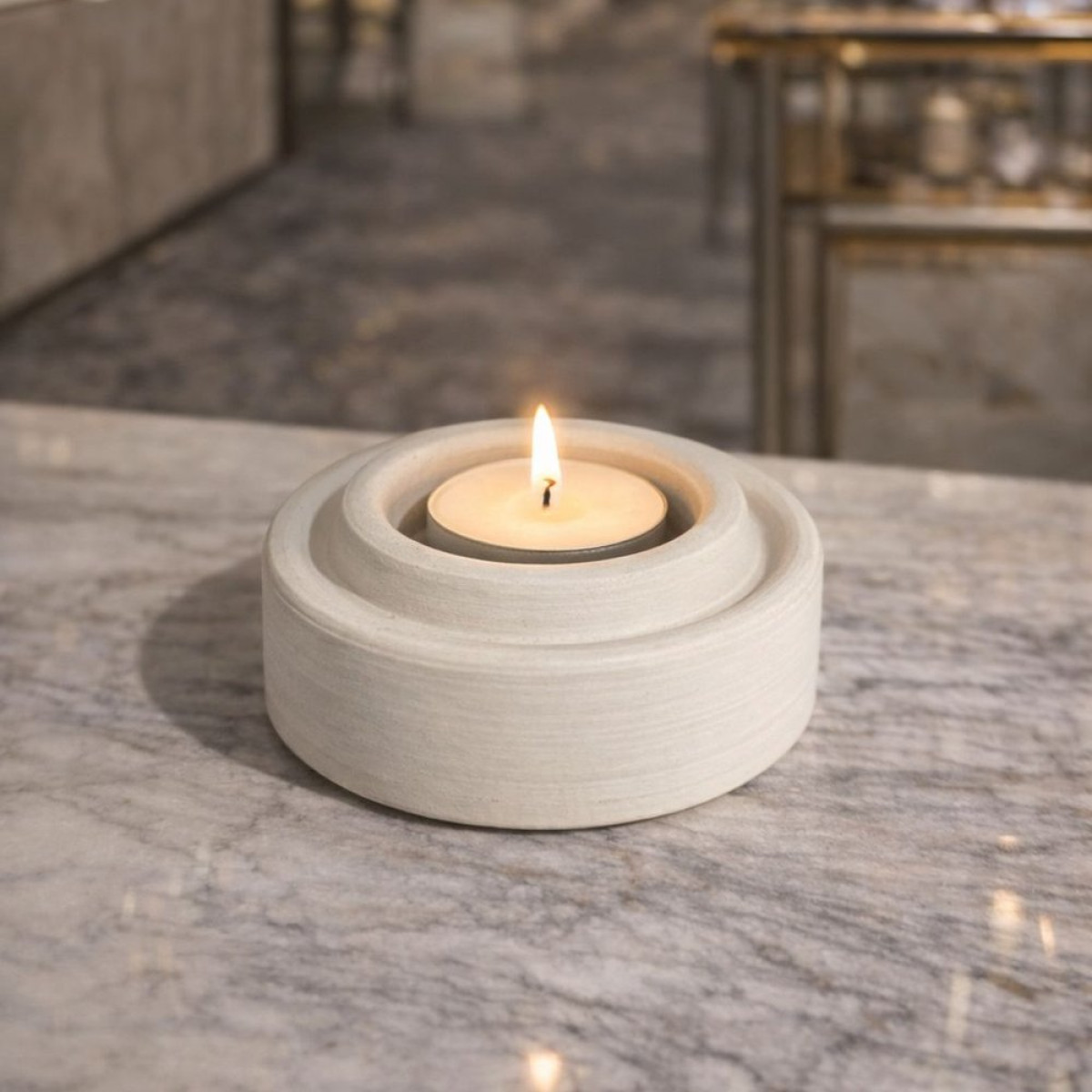 Halkalı Tea Light Mumluk Silikon Kalıp KS3408