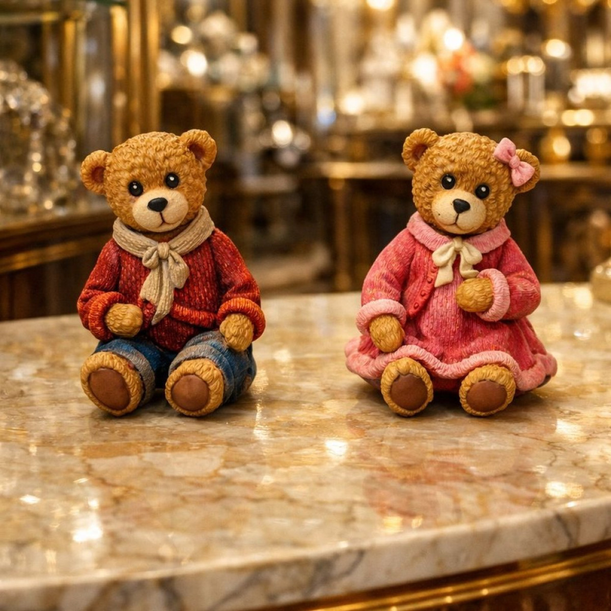 Kız Erkek Ayıcık Biblo Takım Silikon Kalıp KS3579