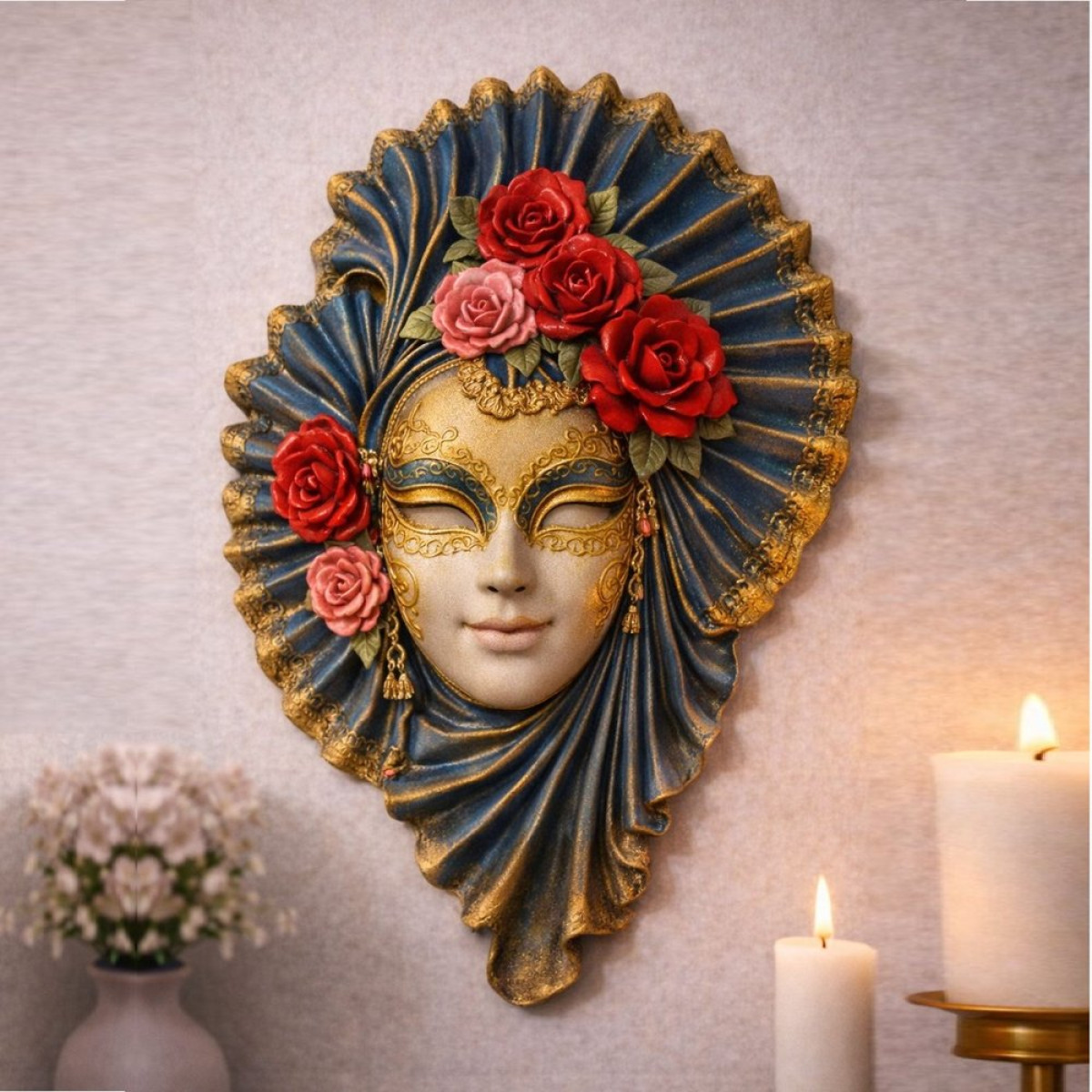 Maske Duvar Süsü Yelpazeli Silikon Kalıp KS3452