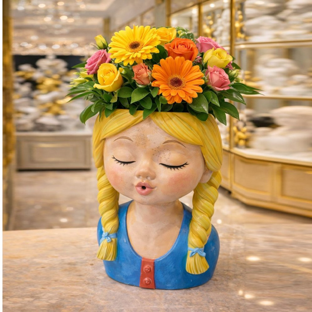 Örgülü Kız Saksı Silikon Kalıp KS3618