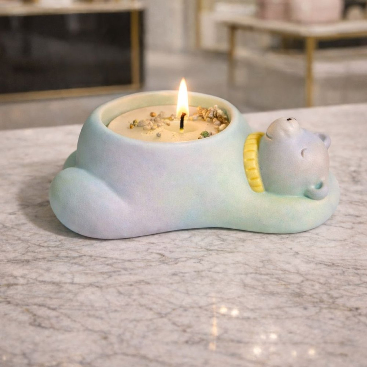 Yatan Ayı Mumluk Silikon Kalıp KS3414 Yatan Ayı Mumluk Silikon Kalıp KS3414