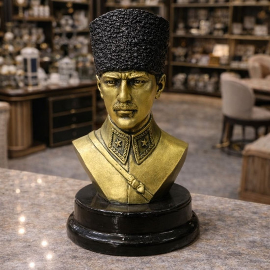 Yuvarlak Kaideli Atatürk Büst Kalpaklı Silikon Kalıp KS3501