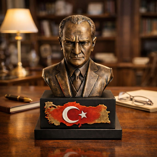 Kaideli Türk Bayraklı Atatürk Silikon Kalıbı Kaideli Türk Bayraklı Atatürk Silikon Kalıbı