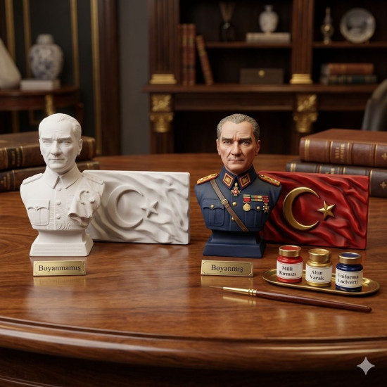 Atatürk 3D ve Bayrak Boyama Kiti Silikon Kalıp Atatürk 3D ve Bayrak Boyama Kiti Silikon Kalıp