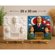 Atatürk Temalı Boyama Tuvali Silikon Kalıp Atatürk Temalı Boyama Tuvali Silikon Kalıp