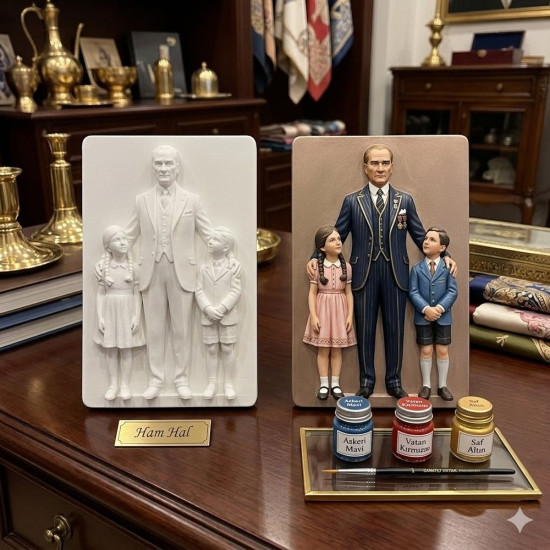 Atatürk ve Çocuklar Boyama Kiti Silikon Kalıp