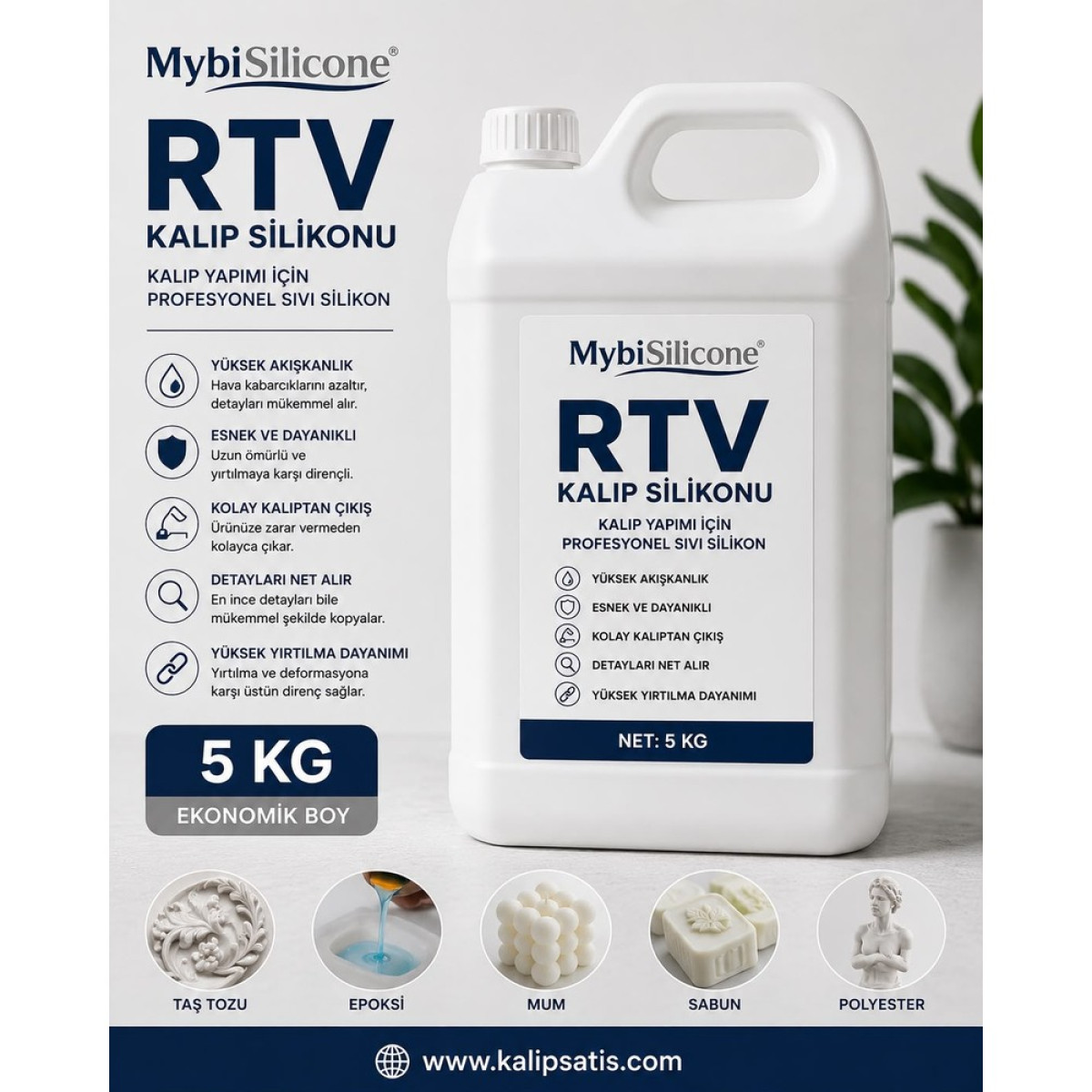 MybiSilicone RTV 2 Kalıp Silikonu 5KG