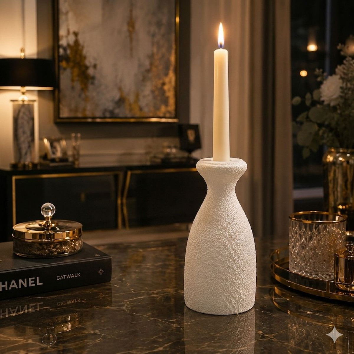 Şamdan Mumluk 15cm Silikon Kalıp