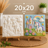 Unicorn Temalı Boyama Tuvali Silikon Kalıp Unicorn Temalı Boyama Tuvali Silikon Kalıp