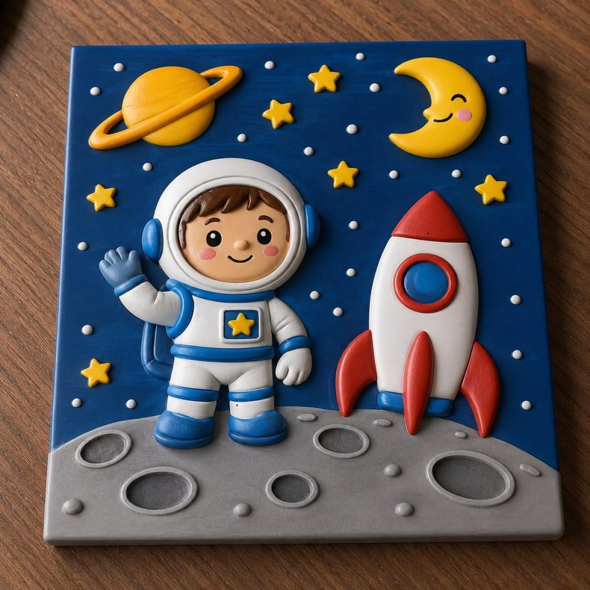 Uzay Temalı Boyama Tuvali Astronot Silikon Kalıbı Uzay Temalı Boyama Tuvali Astronot Silikon Kalıbı